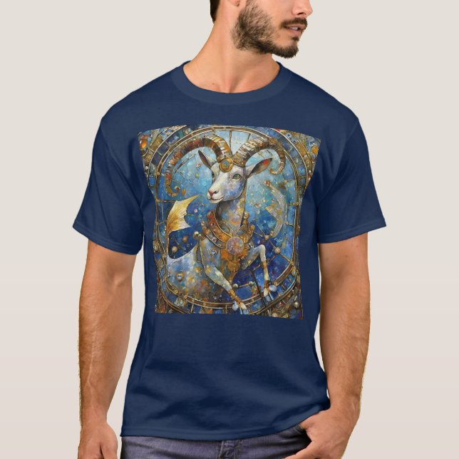 Camiseta Zodiac - Capricórnio, Caprino do Mar (Frente)