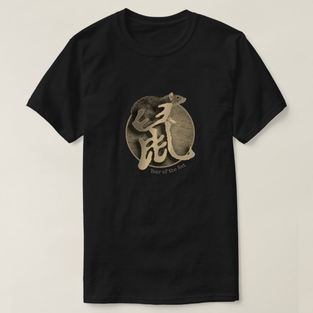 Camiseta Zodiac chinês "Rat" (Frente do Design)