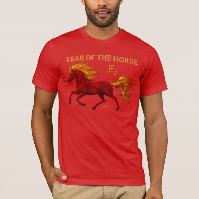 Camiseta Zodiac Chinese New Year 2026 Yang Fire Horse (Frente)