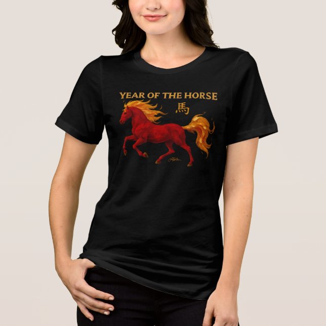 Camiseta Zodiac Chinese New Year 2026 Yang Fire Horse (Frente)