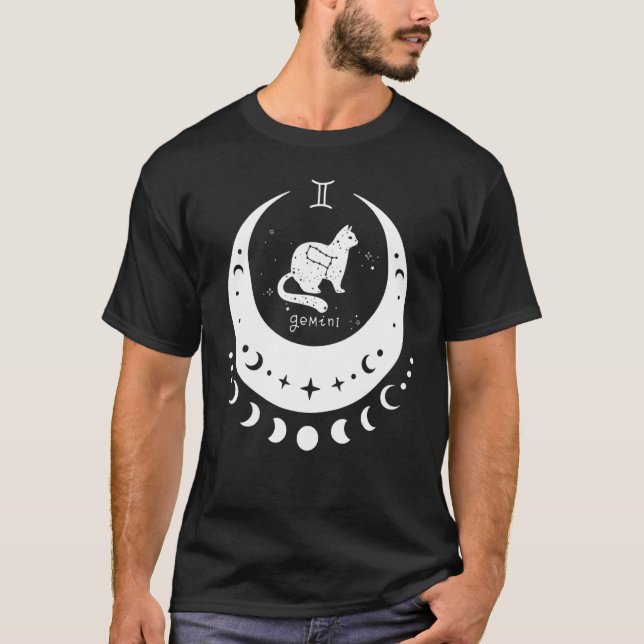Camiseta Zodiac Gemini - Símbolo de Astrologia do Horoscópi (Frente)