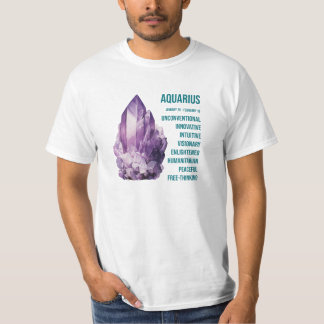 Camiseta Zodiac Gemstones: Aquarius, Ametist