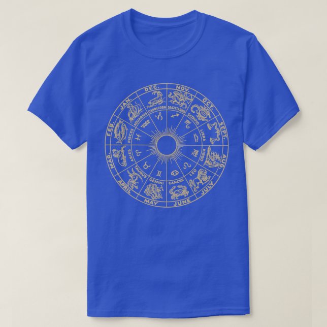 Camiseta Zodiac Horoscope Roda Astrologia Tarot ds Cosmos U (Frente do Design)