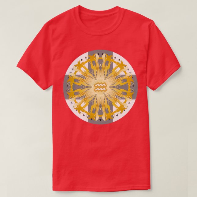 Camiseta Zodiac Mandala AQUARIUS White (Frente do Design)