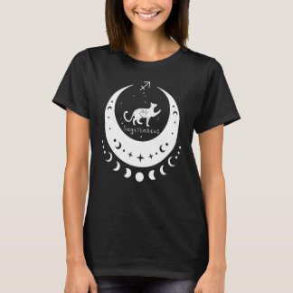 Camiseta Zodiac Sagittarius Horoscope Astrology Cat Crescen