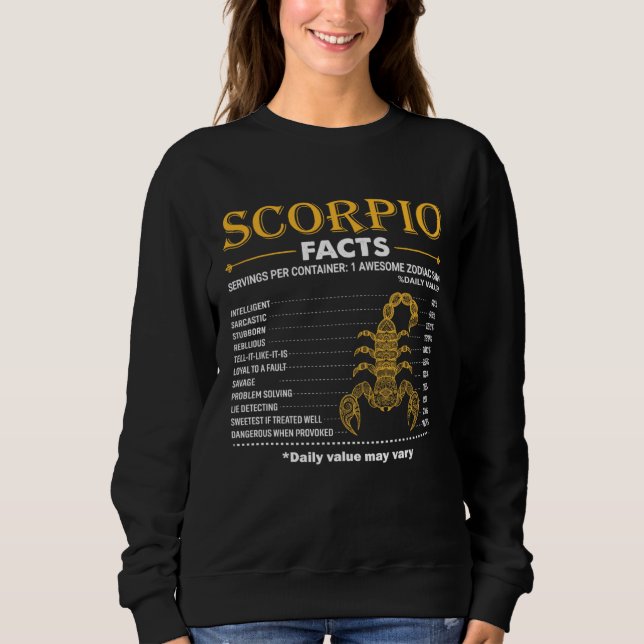 Camiseta Zodiac Sign Scorpio Facts October November (Frente)