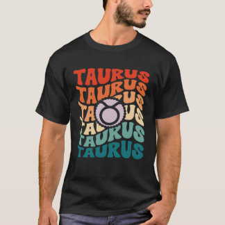 Camiseta Zodiac Taurus Horoscope Retro Groovy Taurus Zodiac