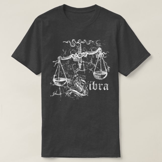 Camiseta Zodiac Vintage Libra (Frente do Design)