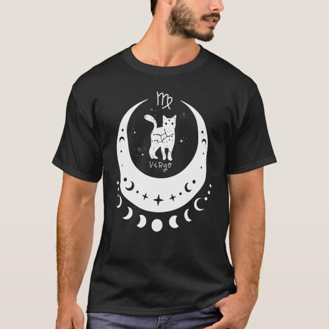 Camiseta Zodiac Virgo Horoscope Sinal de astrologia Crescen (Frente)