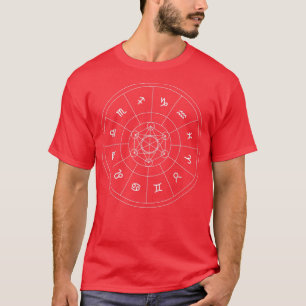 Camiseta Zodiac Wheel Halloween Horoscope Astrologia Zodiac