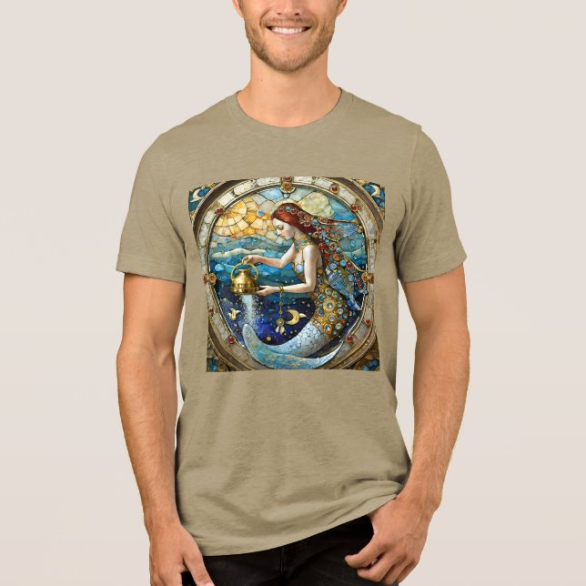 Camiseta Zodíaco - Aquário A Sereia Da Água (Frente)
