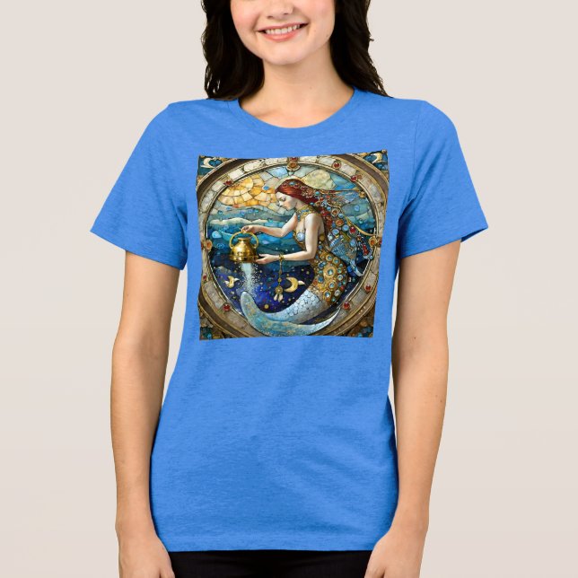 Camiseta Zodíaco - Aquário A Sereia Da Água (Frente)