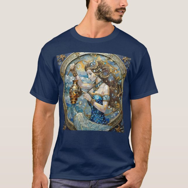 Camiseta Zodíaco - Aquário, O Portador De Água (Frente)