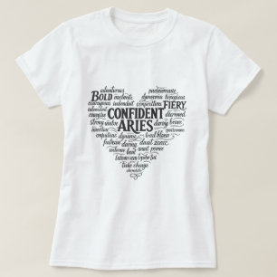 Camiseta Zodíaco Áries para Mulheres Design de N