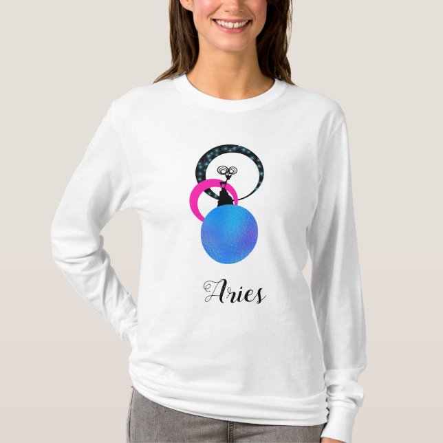 Camiseta Zodíaco branco de maternidade do Aries das (Frente)