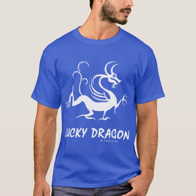 Camiseta Zodíaco Chinês 5 Dragão Sortudo engraçado (Frente)