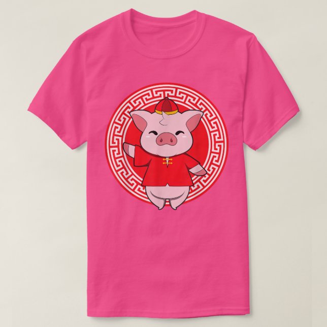 Camiseta Zodíaco chinês Pig 422 (Frente do Design)