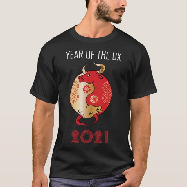 Camiseta Zodíaco Chinês Ying Yang Ano Da Ox 2021 1 (Frente)