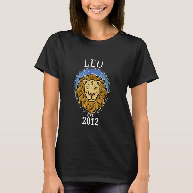 Camiseta Zodíaco Leão Nascido em 2012 (Frente)