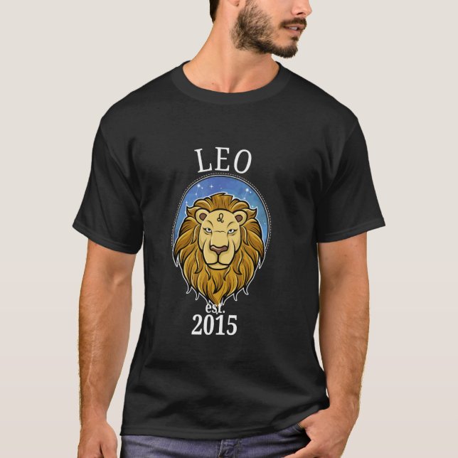 Camiseta Zodíaco Leão Nascido em 2015 (Frente)