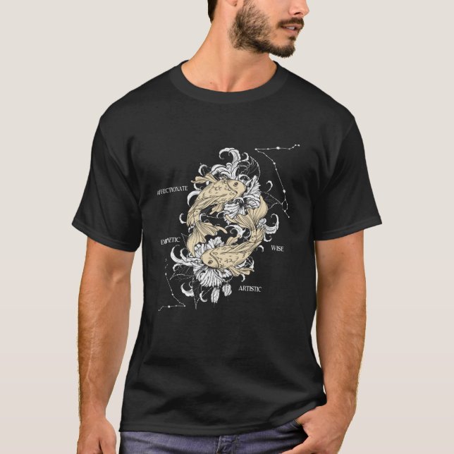 Camiseta Zodíaco Peixes Impressão Posterior (Frente)