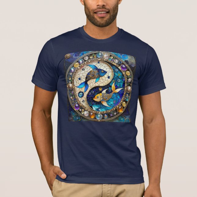 Camiseta Zodíaco - Peixes Yin e Yang (Frente)