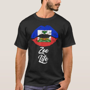 Camiseta Zoe Life Lábios Orgulho Haitiano Perfeito Dia da B