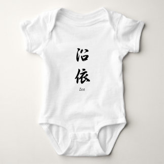 Camiseta Zoe traduziu em símbolos japoneses do kanji