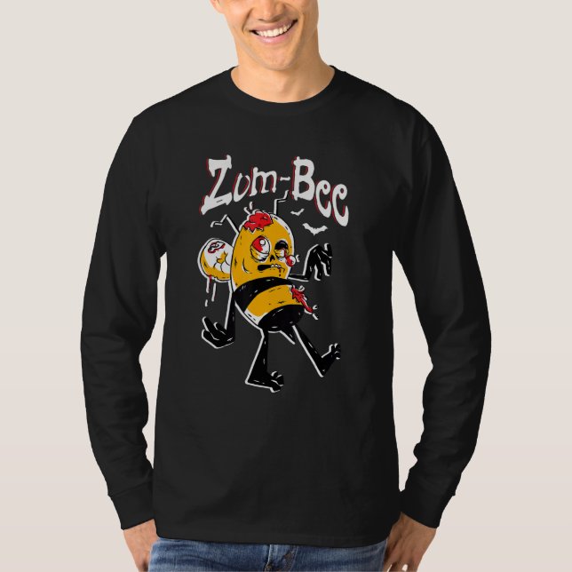 Camiseta Zom Bee Honeybee Trick Ou Tratando Abelhas De Pé (Frente)