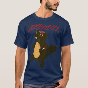 Camiseta Zombeavers Engraçado Piada Zombie Beaver Spooky