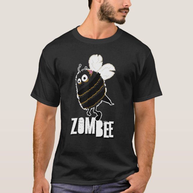 Camiseta Zombee Bee Zombie Halloween Bumblebee Yellow Spook (Frente)