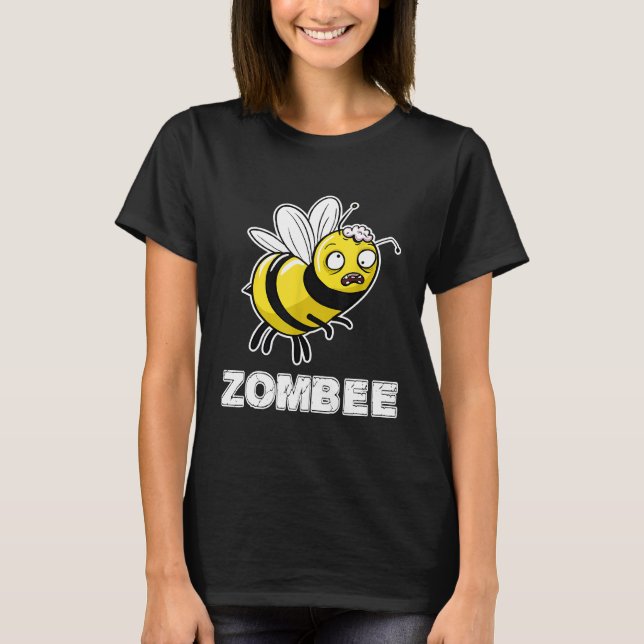 Camiseta Zombee Pun Halloween Zombie Bee (Frente)
