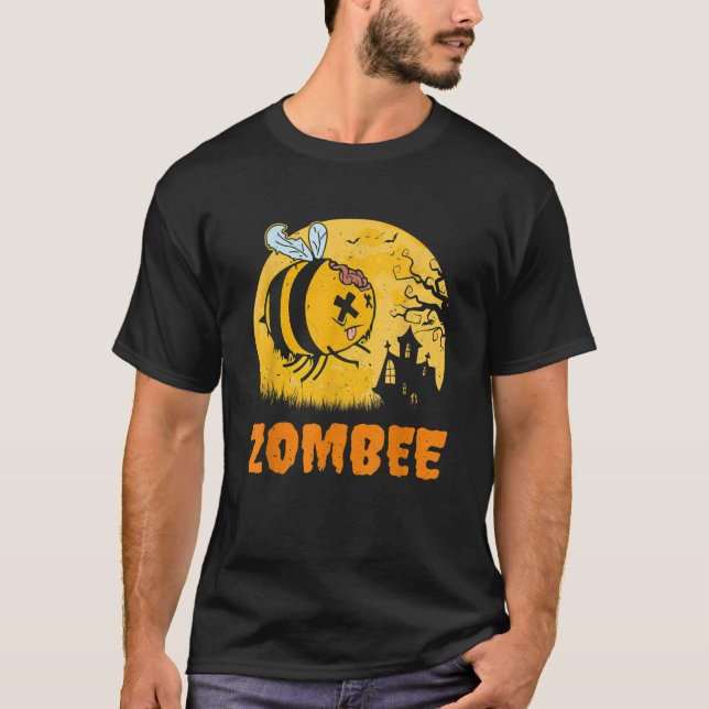 Camiseta Zombeque Engraçado Zombie Morto Monstro Pun Hallow (Frente)