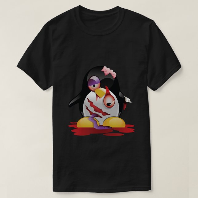 Camiseta Zombi de Tux (Frente do Design)