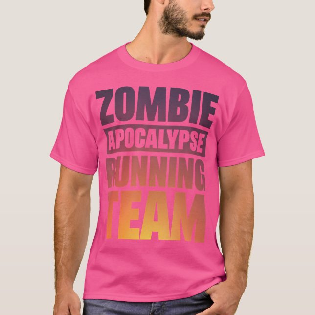 Camiseta Zombie Apocalypse Equipe em Execução (Frente)
