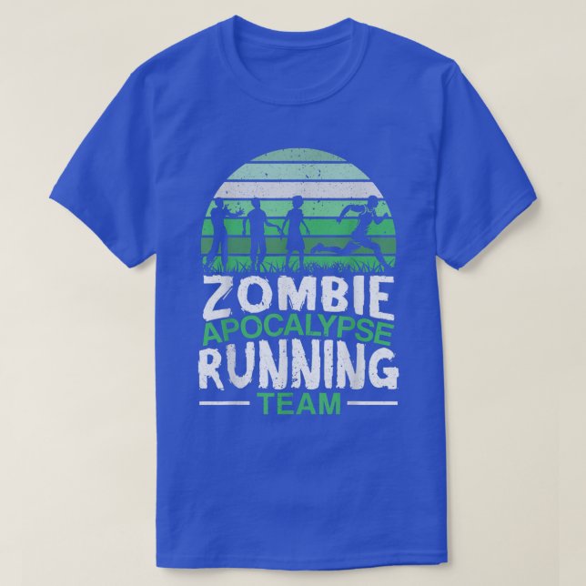 Camiseta Zombie Apocalypse Executando O Truque De Halloween (Frente do Design)