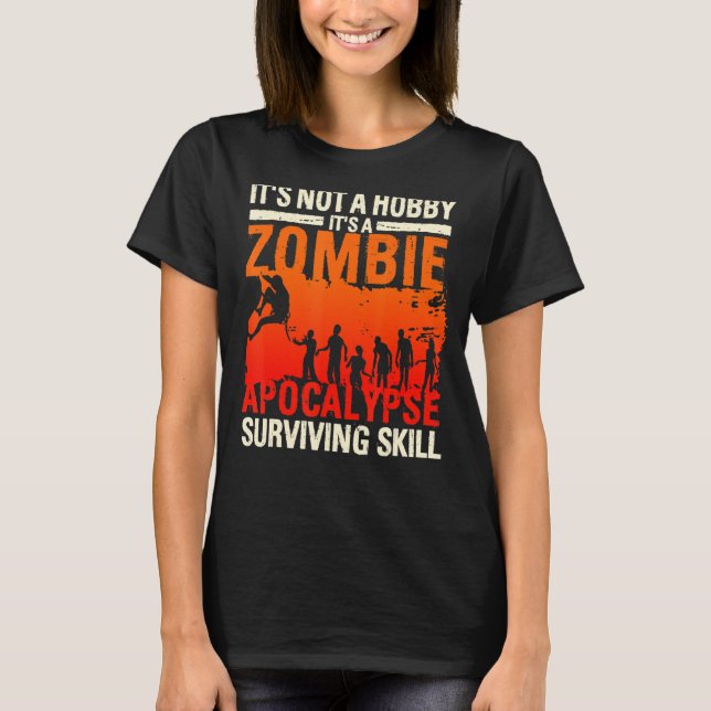 Camiseta Zombie Apocalypse Relutante Da Boulderer Climática (Frente)