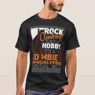Camiseta Zombie Apocalypse Sobrevivente de Escalada de Rock