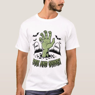 Camiseta Zombie Ascensão de Halloween Diversão e Spooky