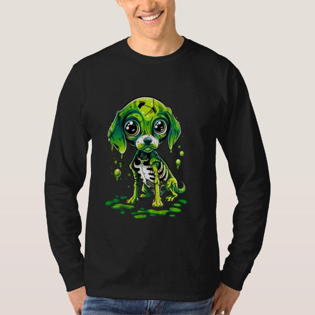 Camiseta Zombie Beagle Adorável Com Olhos Grandes (Frente)