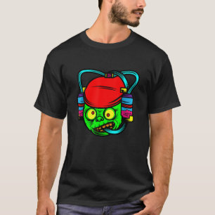 Camiseta Zombie Bebendo Cérebro Preguiçoso Halloween Mon