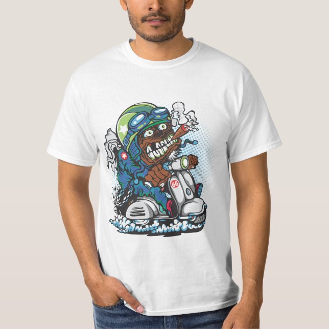 Camiseta Zombie Biker Patinete Blast Tee (Frente)