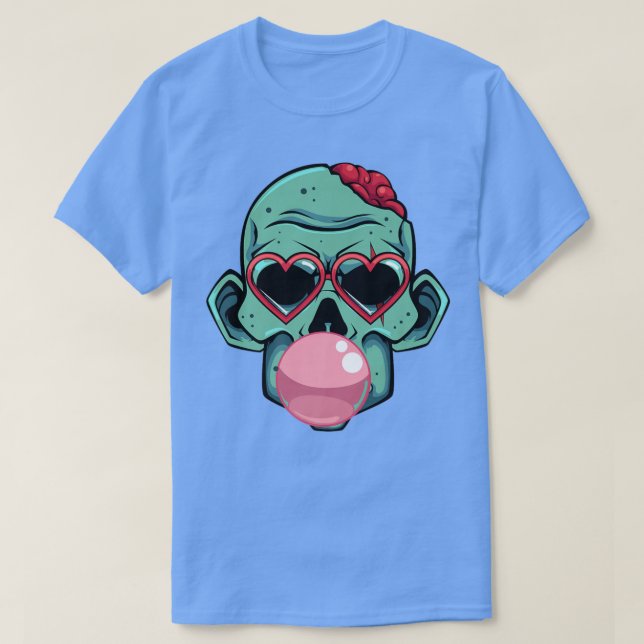 Camiseta Zombie Bublegum Preguiçoso Halloween Costume Engra (Frente do Design)