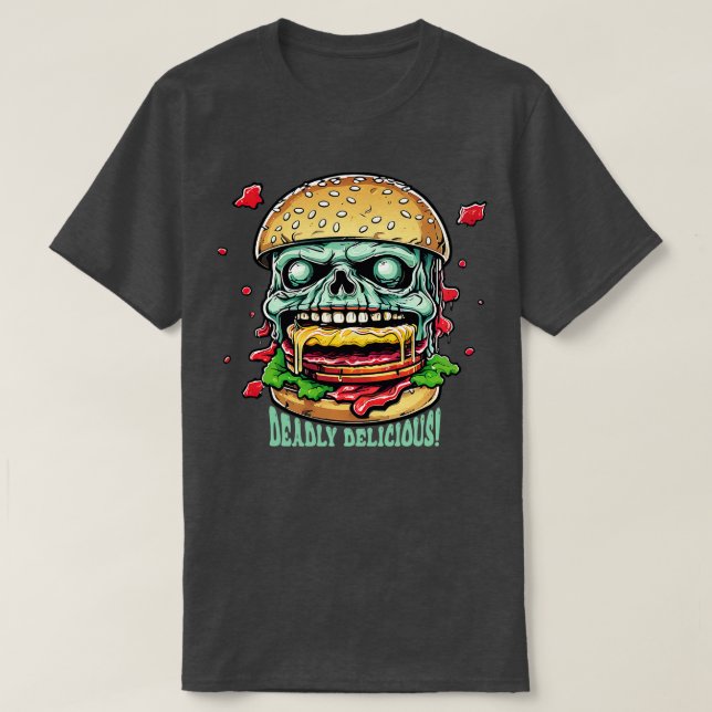 Camiseta Zombie Burger Morre Delicioso (Frente do Design)