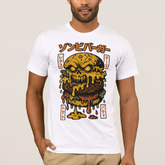 Camiseta Zombie Burger Skull - Arte Comida de Horror Engraç