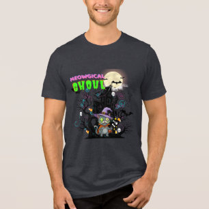 Camiseta Zombie Cat "Ghoul Meowgical" Gráfico de Halloween