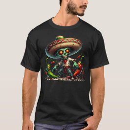 Camiseta Zombie Cinco de Mayo Man e pimentões quentes