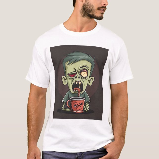 Camiseta Zombie Coffee Break - Cafeína para os Mortos (Frente)