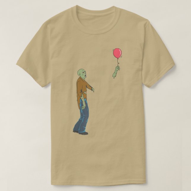 Camiseta Zombie com o Dia de as Bruxas engraçado Balão Zomb (Frente do Design)