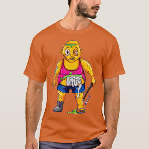 Camiseta Zombie com um Ax